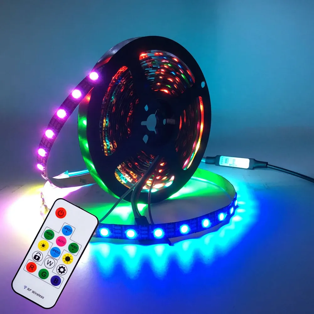 Светодиодная лента USB WS2812B WS2812 RGB 5050 Светодиодный светильник водонепроницаемая