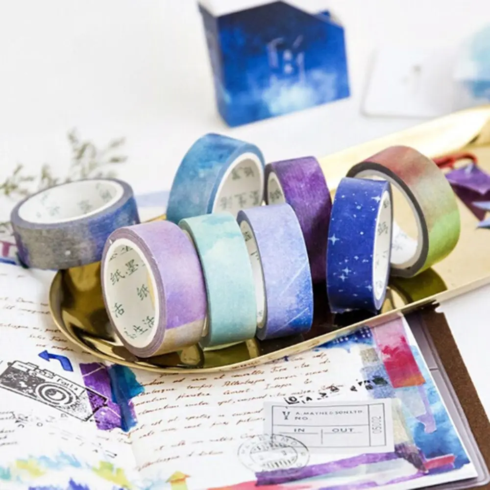 

Starry sky laser Gilding Decorative Washi Tape Adhesive Tape DIY Scrapbooking Sticker Label Masking Tape Japanese Stickers 7M