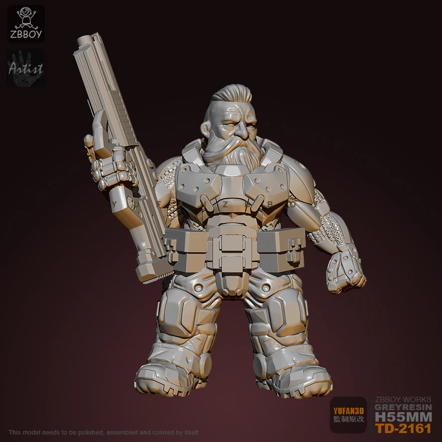 

55mm Resin model kits figure colorless and self-assembled TD-2161