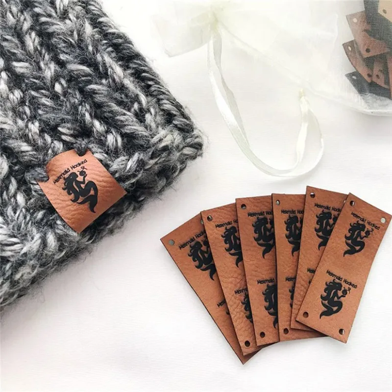 Custom Labels , Leather labels for knitted and crocheted items ，Knitting Clothing  Labels，Product Tags