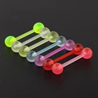 JUNLOWPY, 17 шт., 14 г, гибкое УФ кольцо для Соска с языком, акриловая штанга, для Козелка, завитка ушной раковины, пирсинга хрящей, светится в темноте