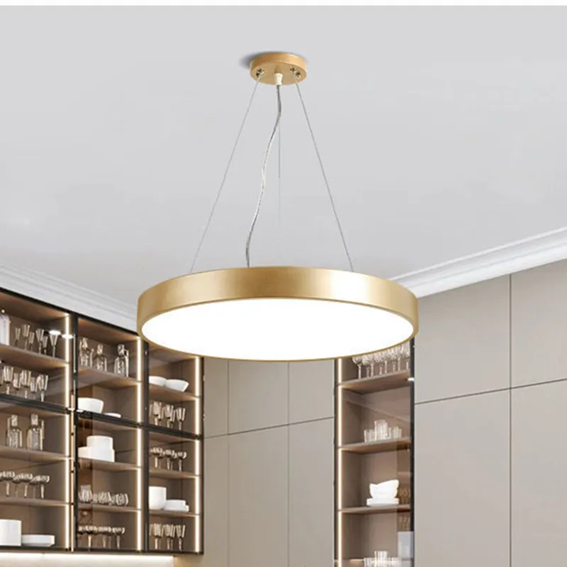 Nordic Modern Simple LED Round Pendant Light for Restaurant Hotel Any Shop and Household Bedroom Living Room Kitchen Lighting