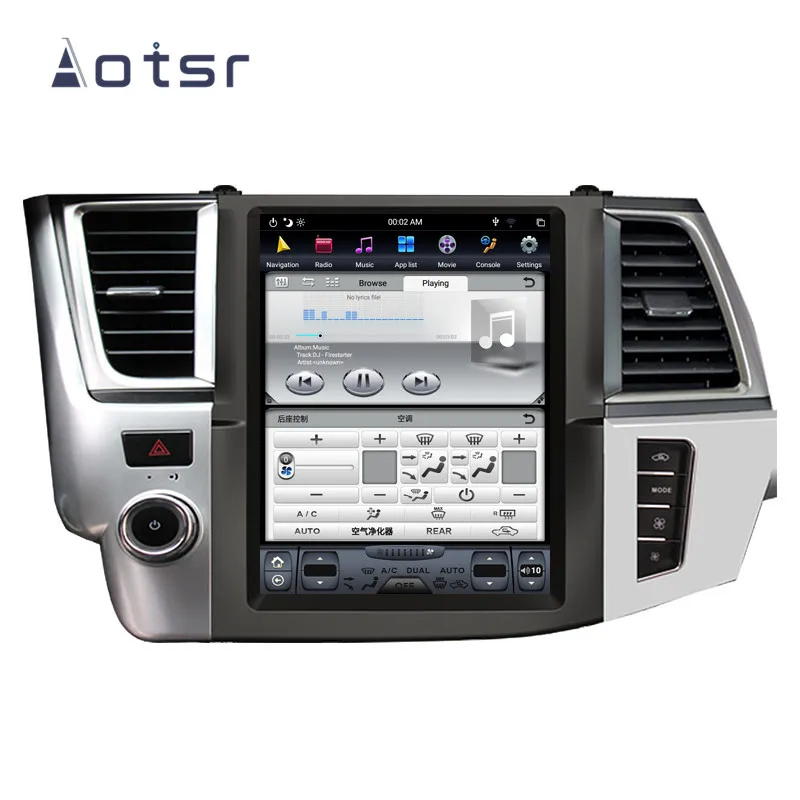 Автомобильная Мультимедийная система Android 8 1 Тесла стиль 12 для Toyota Highlander 2014-2018