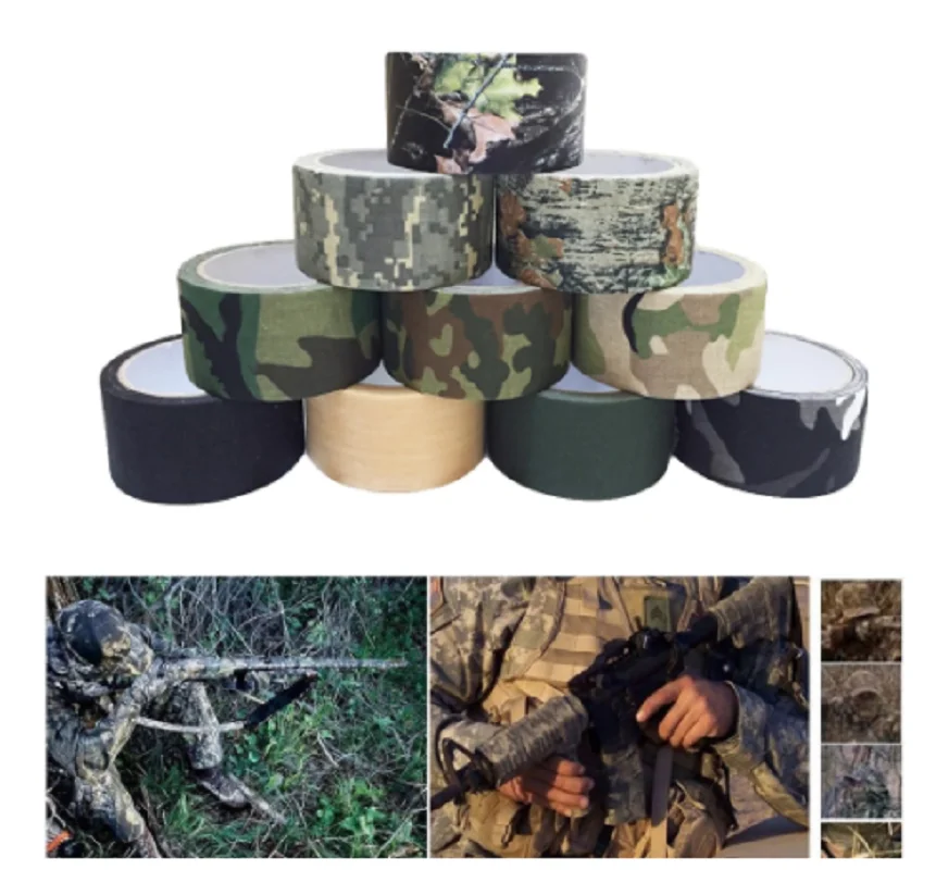 Многофункциональная Камуфляжная Лента самоклеящаяся для охоты пейнтбола