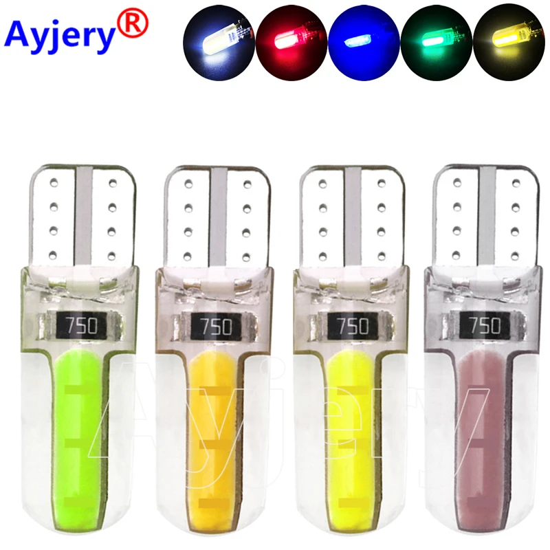 

AYJERY 50X 12V LED T10 COB 6 SMD 194 168 W5W Led Bulb Auto Wedge Clearance Lamp Silica Bright White License Plate Parking Light