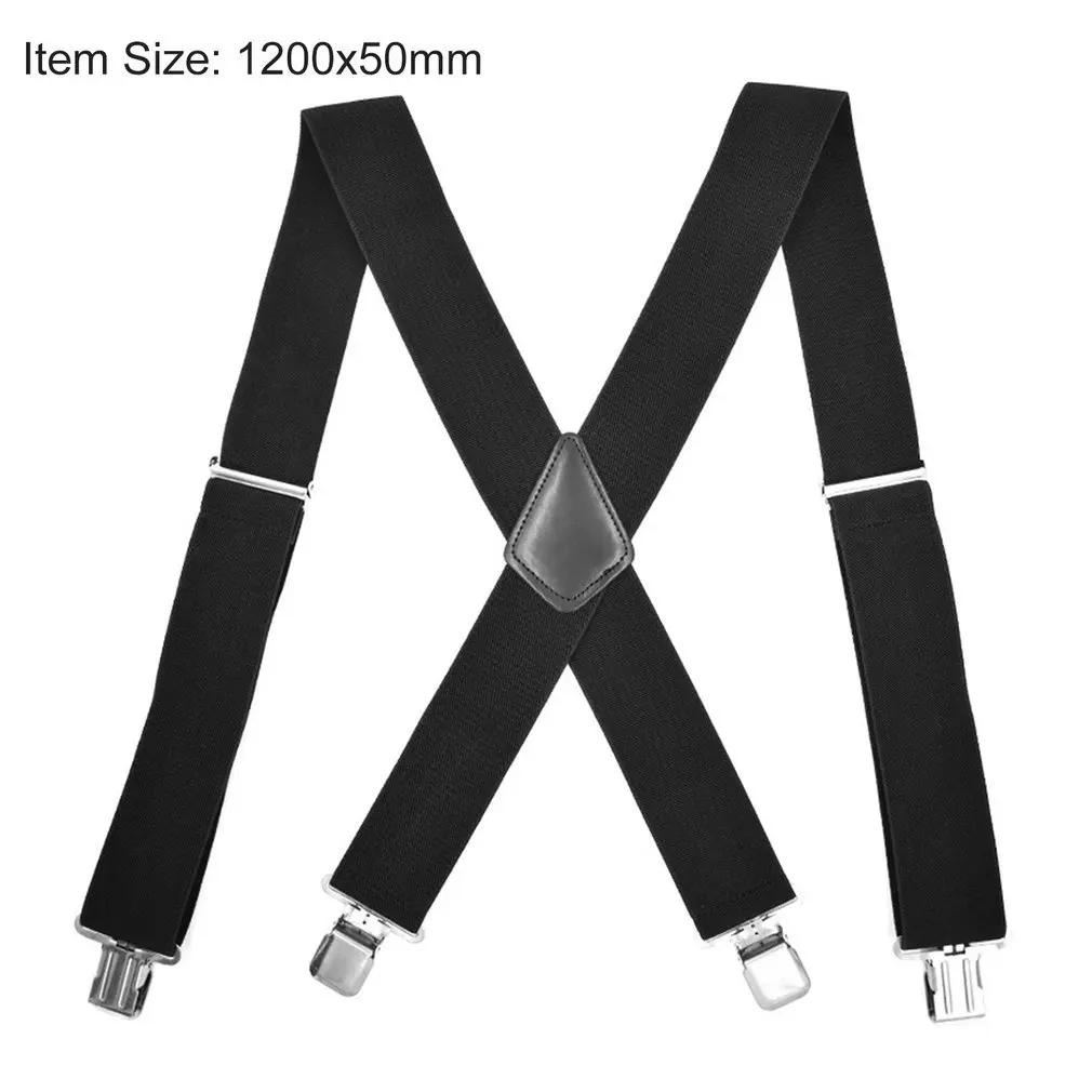 

Adjustable Black Suspenders Trousers Men Classic Pants Strap X Back 120CM Casual Retro Trouser Braces 4 Clips Elastic Belt 2020