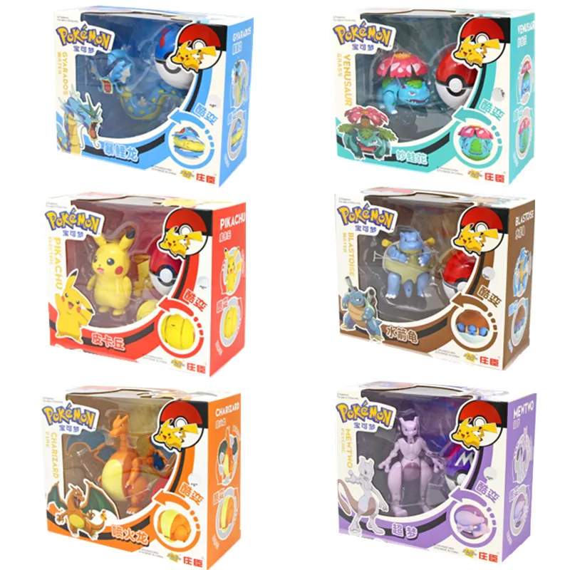 6 стилей с коробкой подлинный Покемон эльф мяч Деформация игрушки Карманный