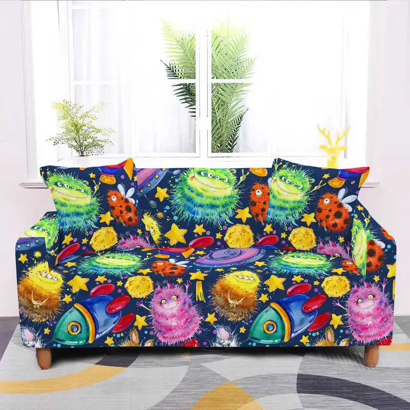 

1/2/3/4 Seater Cartoon Sofa Covers for Living Room Furniture Decor Cover