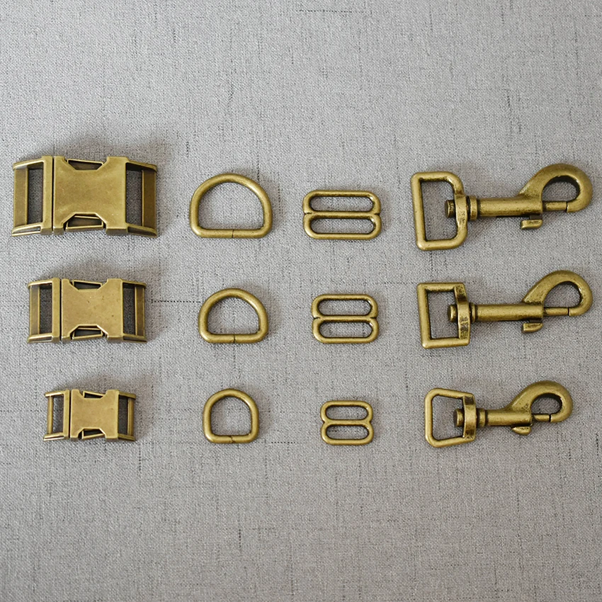 

1 Set 15mm 20mm 25mm Metal Belt Buckle Strap Slider D Ring Snap Clip Hook For Pet Dog Collar Leads Lobster Clasp Accessories