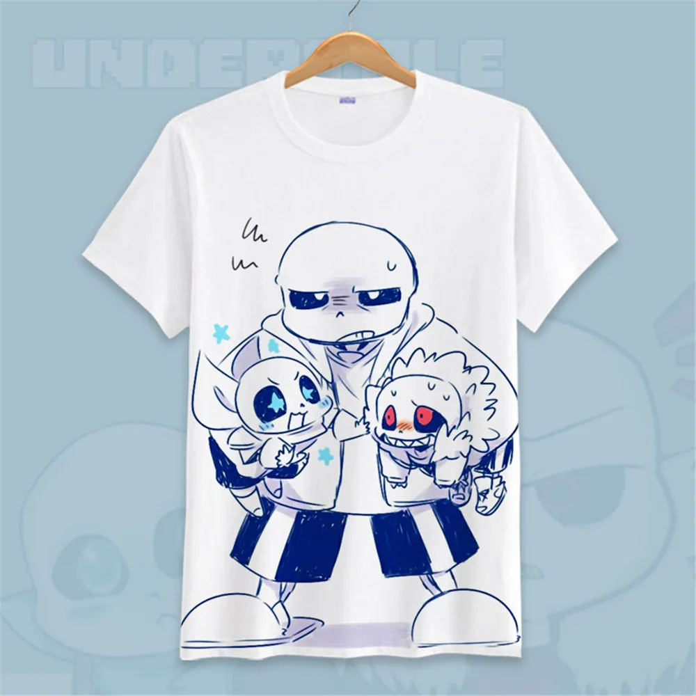 Популярная игра Undertale футболка с принтом черепа Brother Sans &amp Papyrus футболки короткими