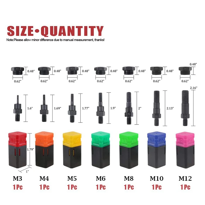 

Riveter Tool Part Threaded Mandrel Replacement for Hand Nut Rivet Metric M3-M12 HT2775+ 1Set