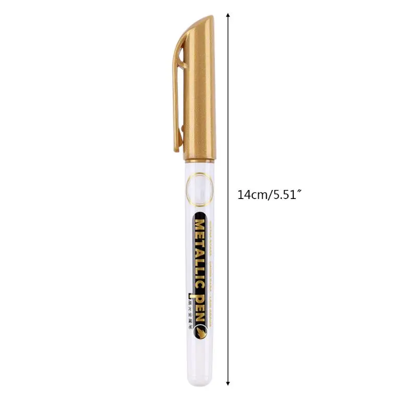 

12pcs DIY Metal Waterproof Permanent Paint Marker Pens Gold Silver Craftwork Pen Drawing School Supplies