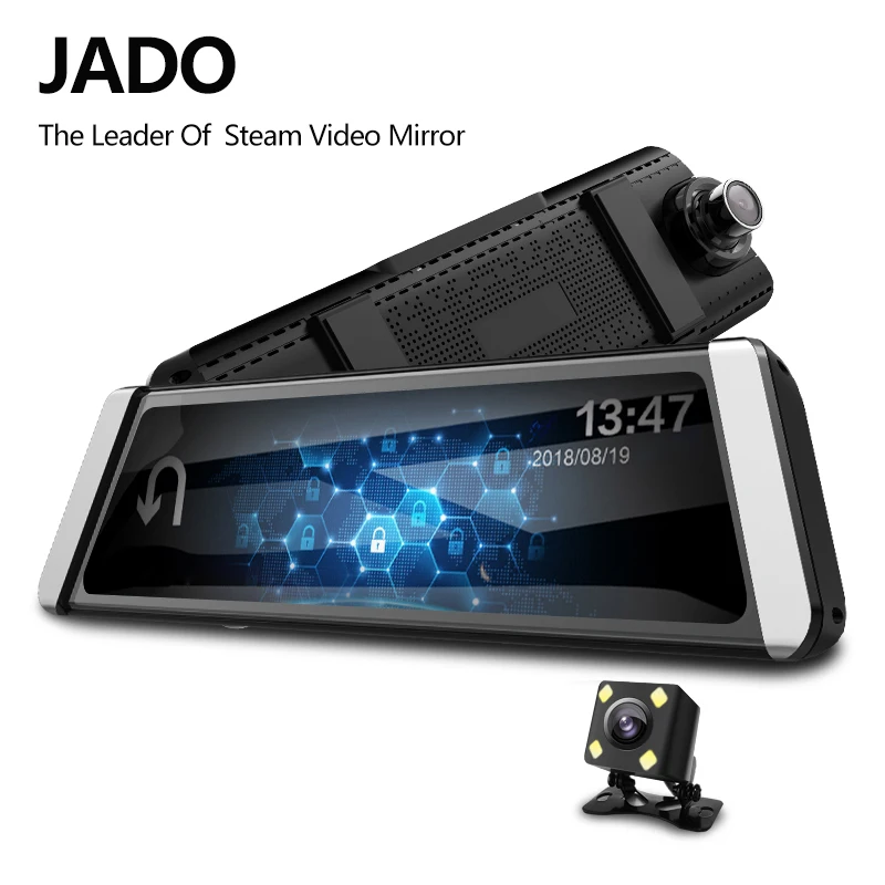 JADO D800 Автомобильный видеорегистратор поток Зеркало заднего вида Камера LDWS gps трек 10 ips Сенсорный экран Full HD 1080 P Автомобильные видеорегистраторы Регистраторы регистраторы