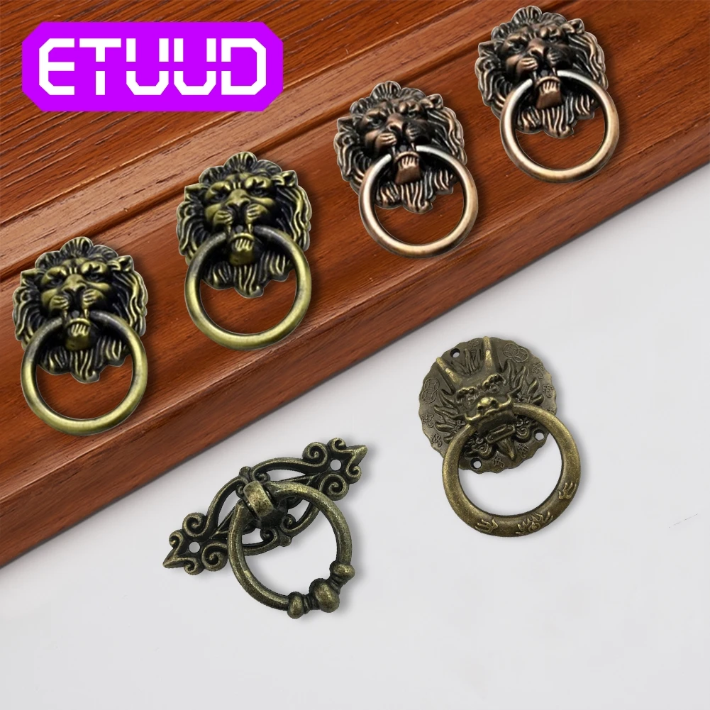 Голова Дракона голова льва ящик для шкафа винтажная дверная ручка выдвижная