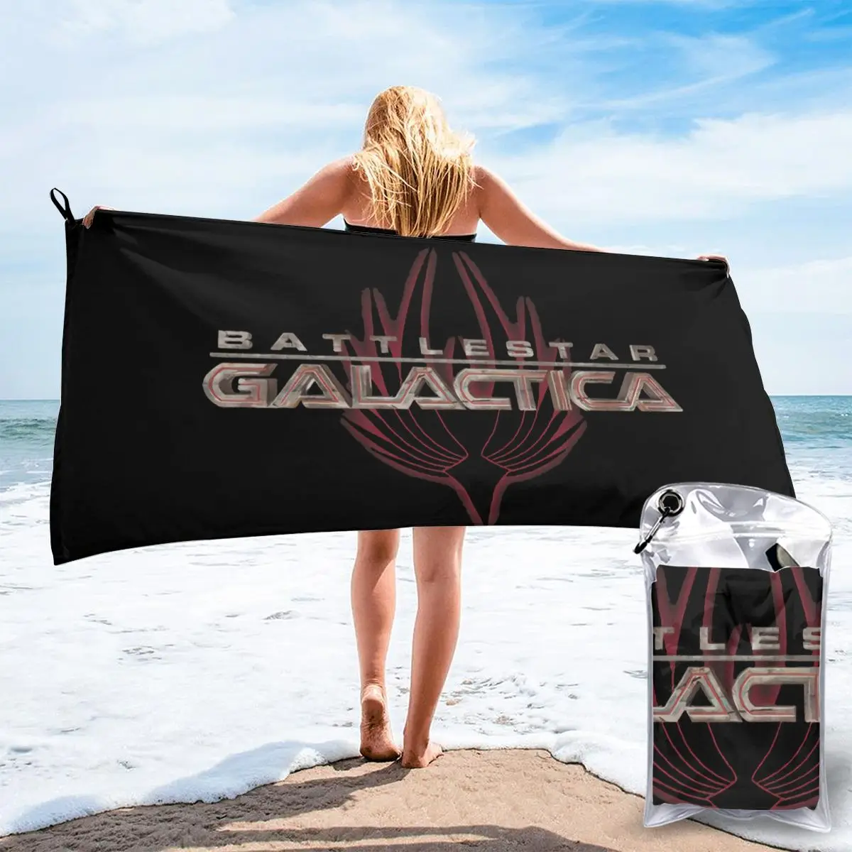 Пляжное банное полотенце Battlestar с логотипом галактика Фениксом через 7X для женщин