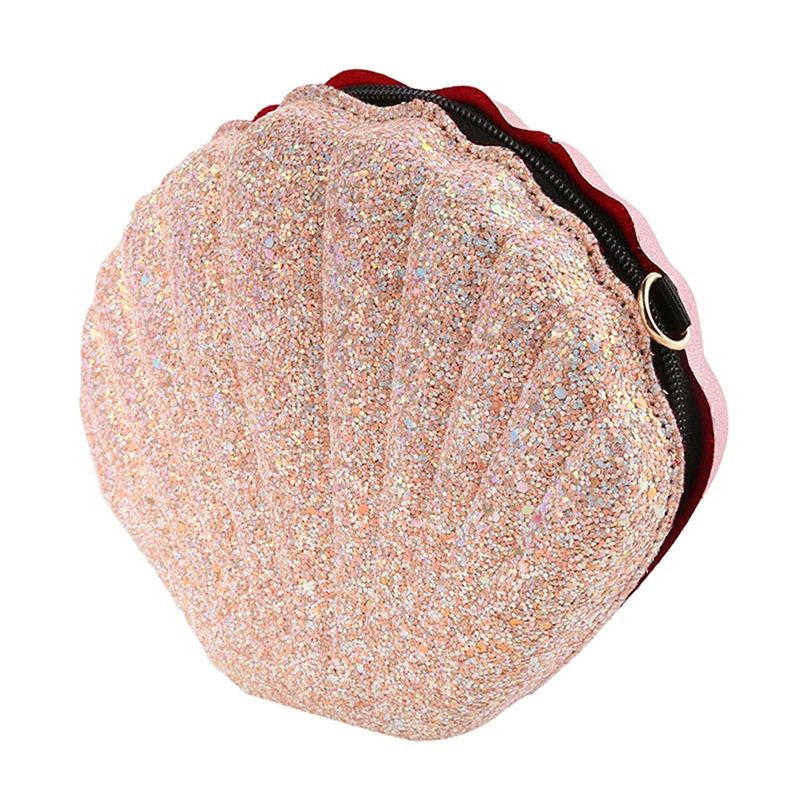 

Cute Laser Sequins Small Shell Shoulder Bag Phone Money Pouch Summer Chain Pouch Crossbody Bags For Women Purse