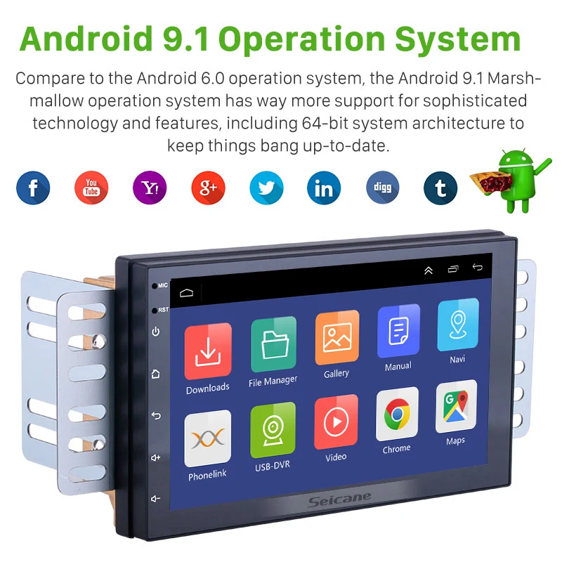 Seicane Universal Android 10 7 Inch Double Din Car Radio GPS Multimedia Unit Player For TOYOTA Nissan Kia RAV4 Honda VW Hyundai |