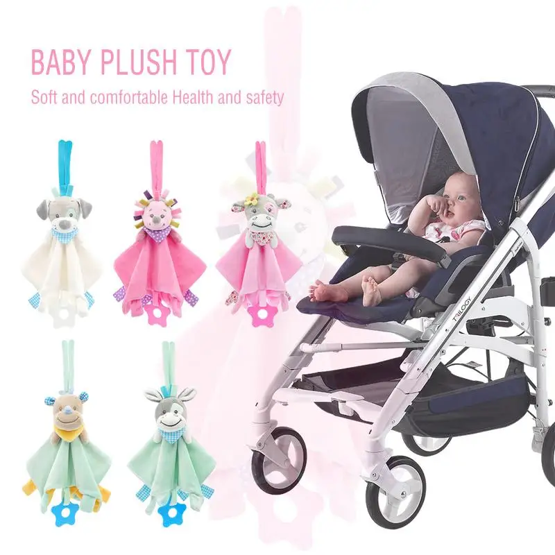 

Baby Comforting Security Blanket Toys Animal Stuffed Soft Baby Plush Toy Bed Hanging
