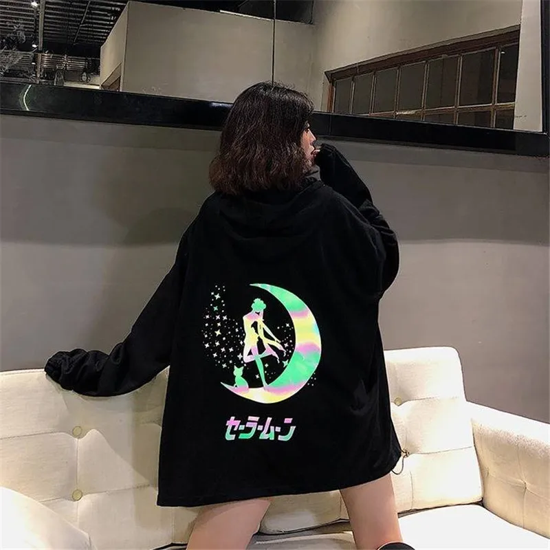 2021 мультфильм Амин отражают светильник печати Полночь Женская толстовка