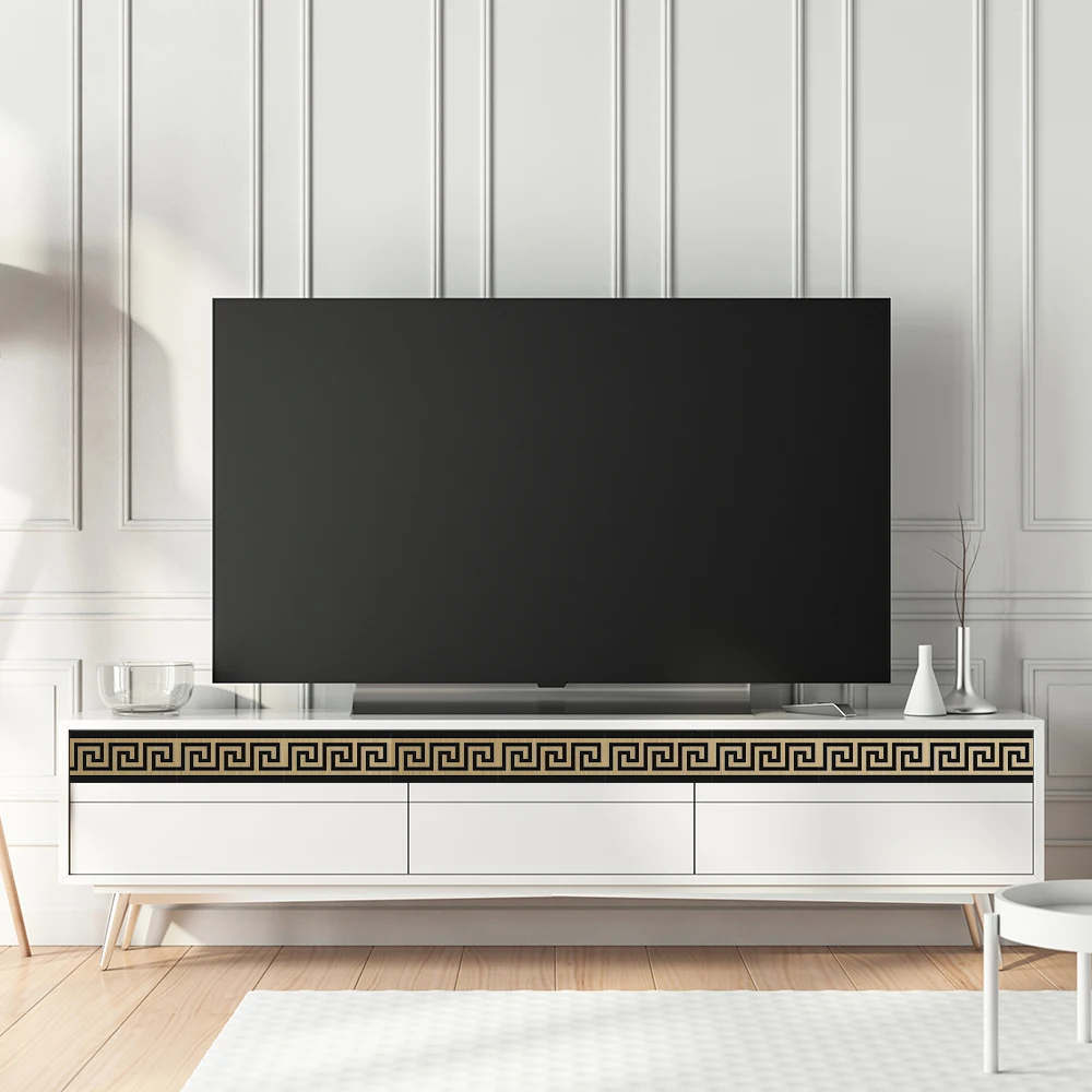 Funlife 10*200 см геометрический DIY Съемный водонепроницаемый матовый золотой стены