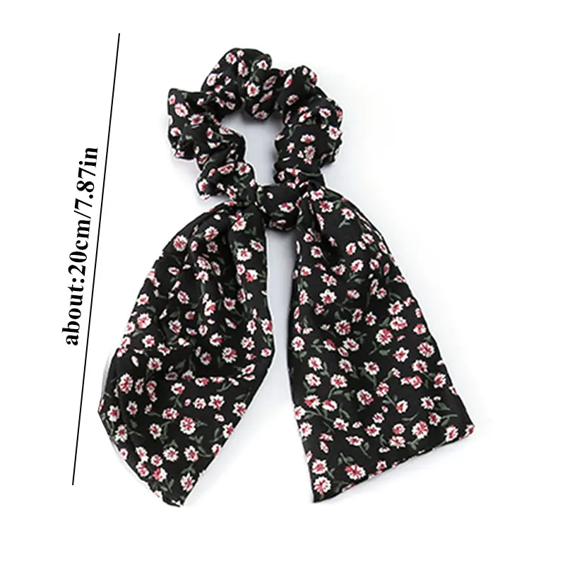 

Floral Hair Scrunchies Ponytail Hair Scarf Headbands For Women Fashion Cloth Hair Rings Hair Accessories Elastic Hair Bands