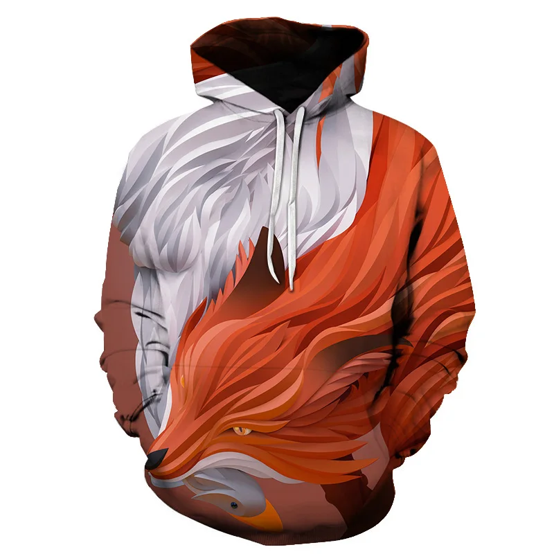 

Boys Sweatshirts 3d Printing Mans Wommen Ice Fire Animal Wolf Series Pullover Animals Long Sleeve Hoodies Girls Tops Thin Hoodie