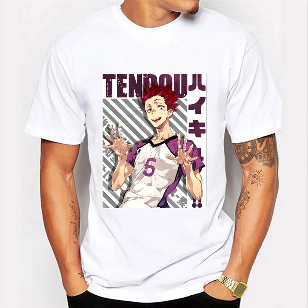 Футболка Haikyuu мужская оверсайз топ с коротким рукавом и круглым вырезом в стиле