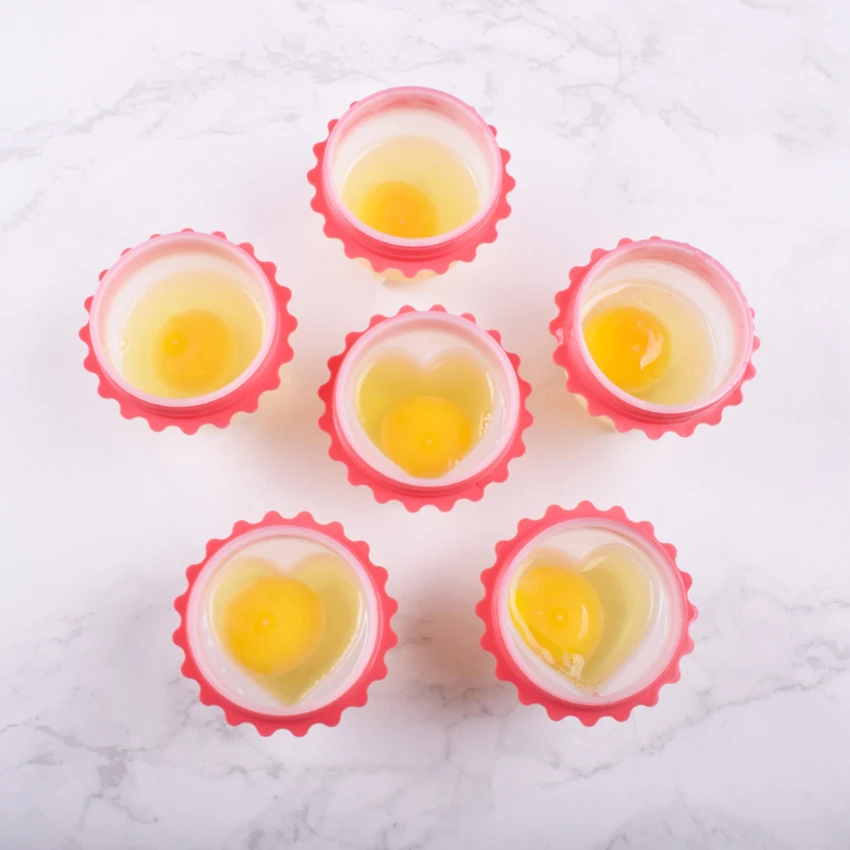 3 шт./компл. сердце образный Мини антипригарный силиконовый котел для яиц .
