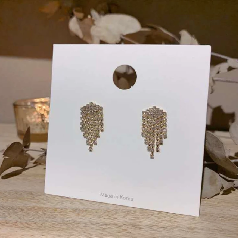 

Korean S925 silver needle fashionable advanced design Tassel Earrings shining smart fairy short earrings earrings earrings earri