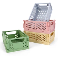 plastic crate baskets for shelf storage organizing folding storage crateperfect for home kitchen bathroom storage