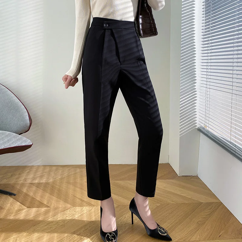 popular show thin autumn winter turnip pants pants design feeling all female since nine points straight waist trousers
