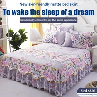 full queen king classic bed linen cotton oriental bride wedding bed cotton bed skirt bed sheet