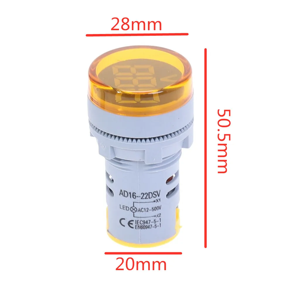 Цифровой дисплей Калибр вольт измеритель напряжения Индикатор сигнальная лампа