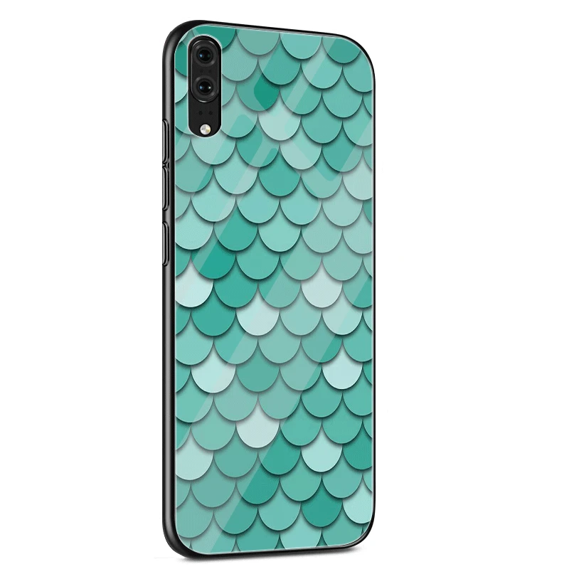 Цветной стеклянный чехол для телефона с изображением рыбьей чешуи Samsung Galaxy S7 Edge S8