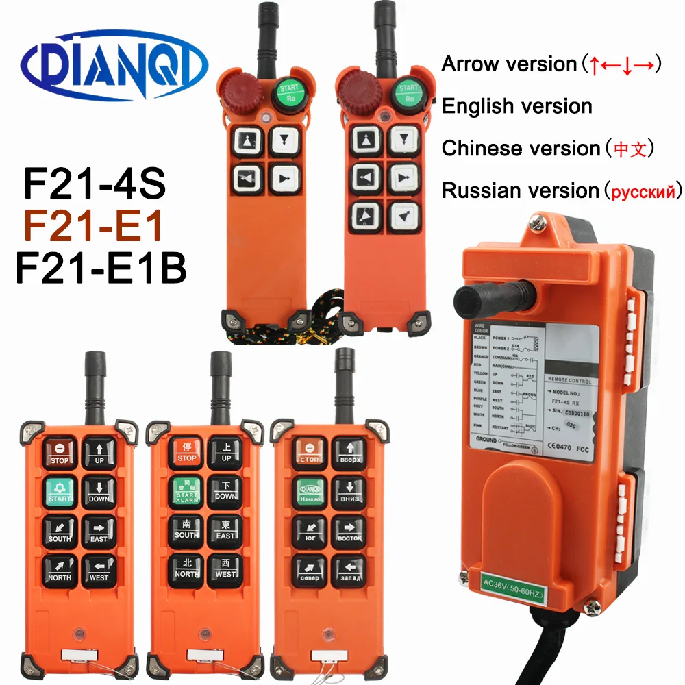 DC12V 24V Wireless Industrial remote controller switches Hoist radio Control Crane switch F21-4S F21-E1 F21-E1B AC220V 380V 110V