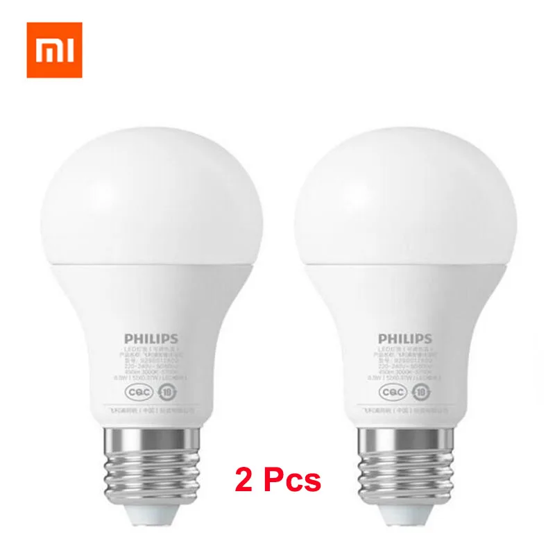 2 pcs white Крепление для спортивной камеры Xiao mi Цзя смарт-белый светодиодный E27 лампа mi светильник приложение Wi-Fi пульт для группы Управление 3000 k-5700 k 6,5 W 450lm 220-240V 50/60Hz - Цвет: 2 pcs white