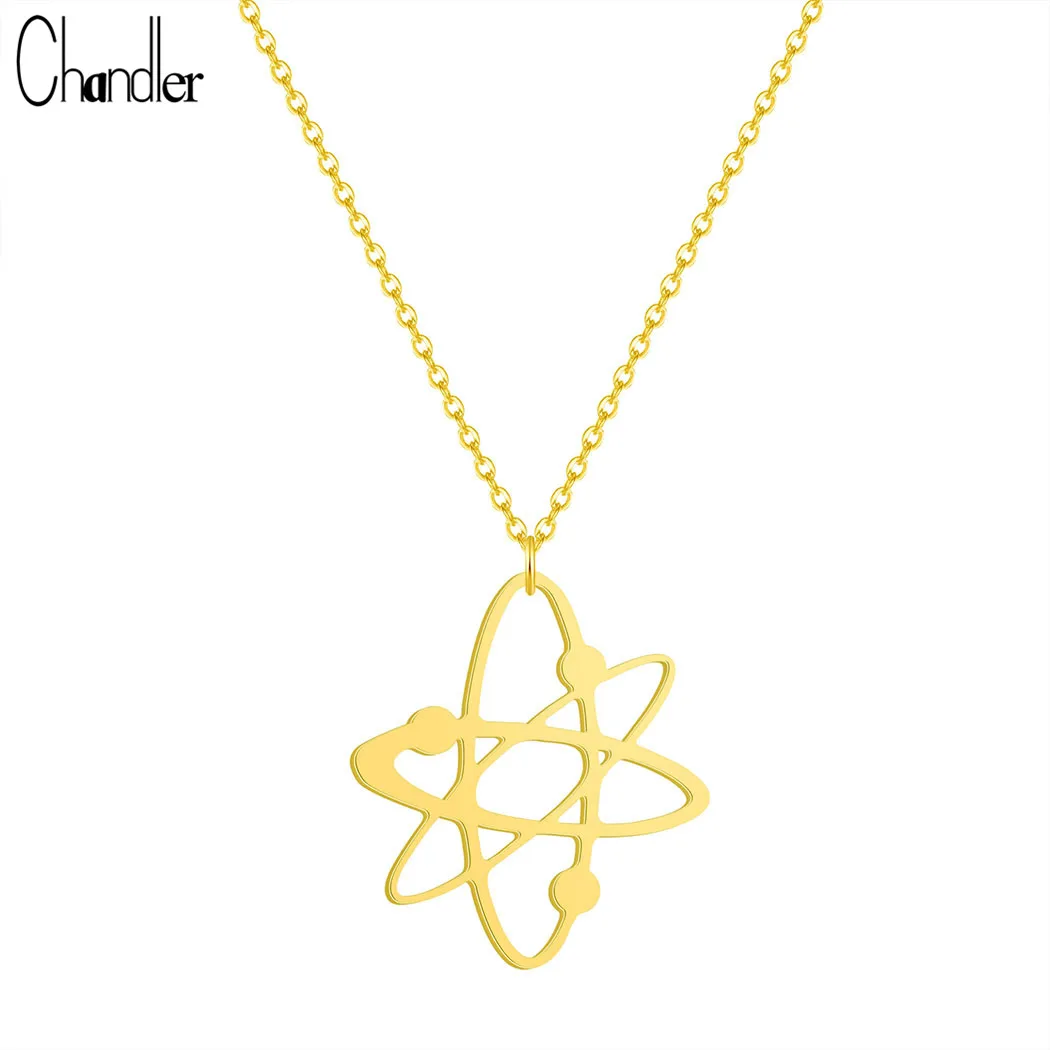 Ожерелье Chandler из нержавеющей стали с двумя рожками и фазой Луны посеребренное