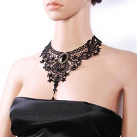 women necklace popular black hollow out adjustable lace chain necklace for wedding pendant necklace chain necklace