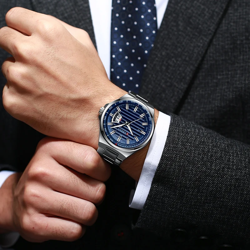 Часы CURREN Мужские наручные кварцевые роскошные Брендовые спортивные аналоговые