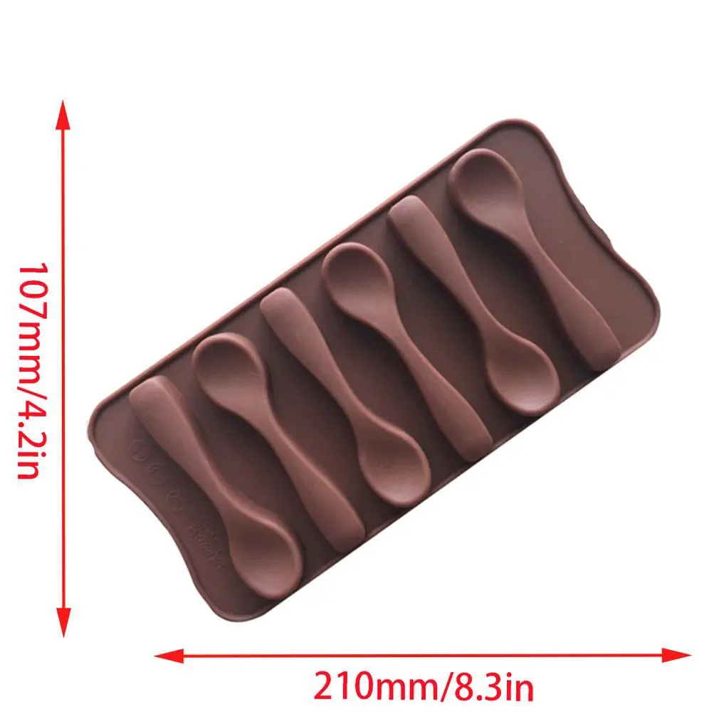 6 Spoon Shape Chocolate Mold Tray For Homemade Diy Baking Mould Cake Muffin Ice Cube | Дом и сад
