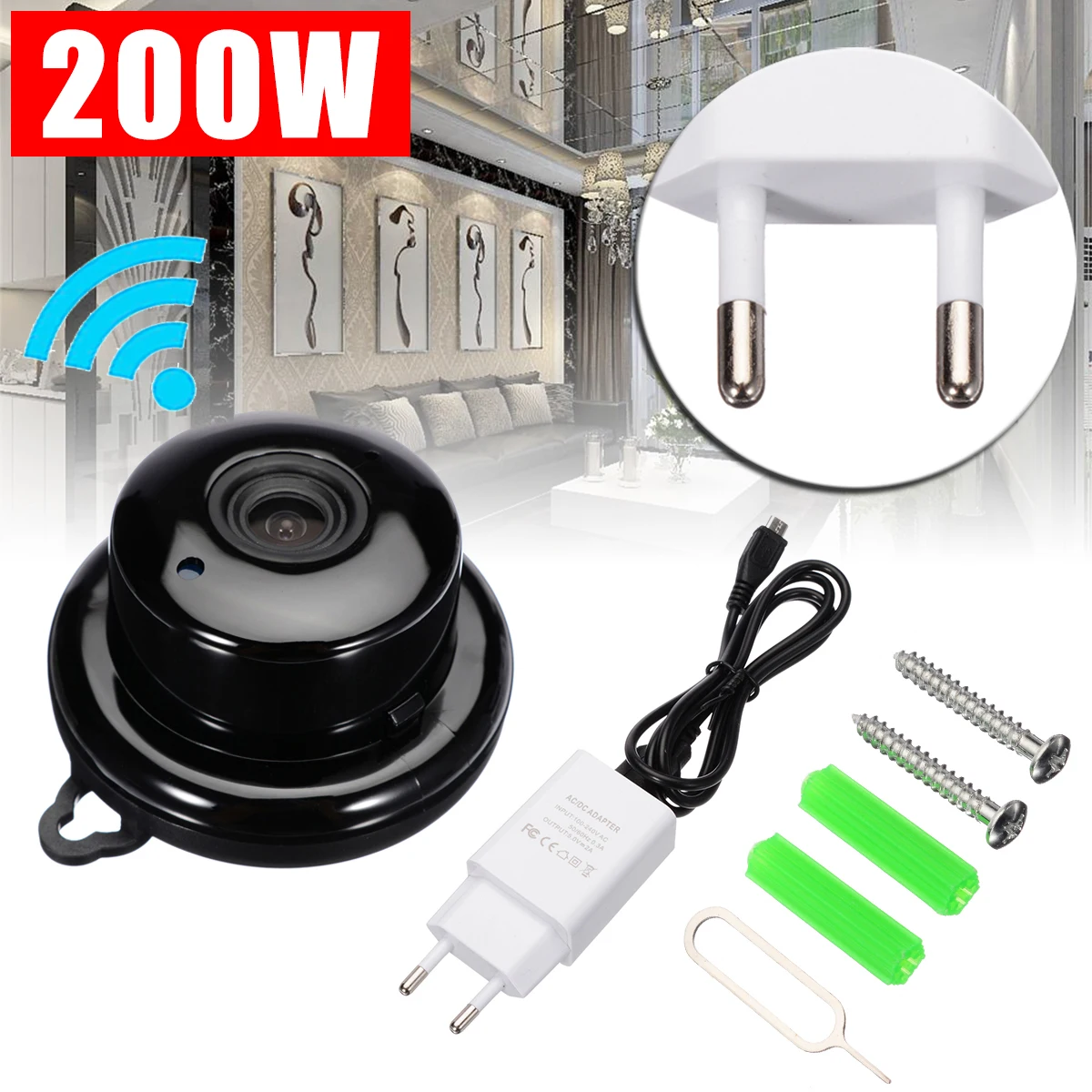 1 шт. HD 1080P Мини Беспроводная камера ночного видения видеокамеры комплекты для дома беспроводной связи wifi