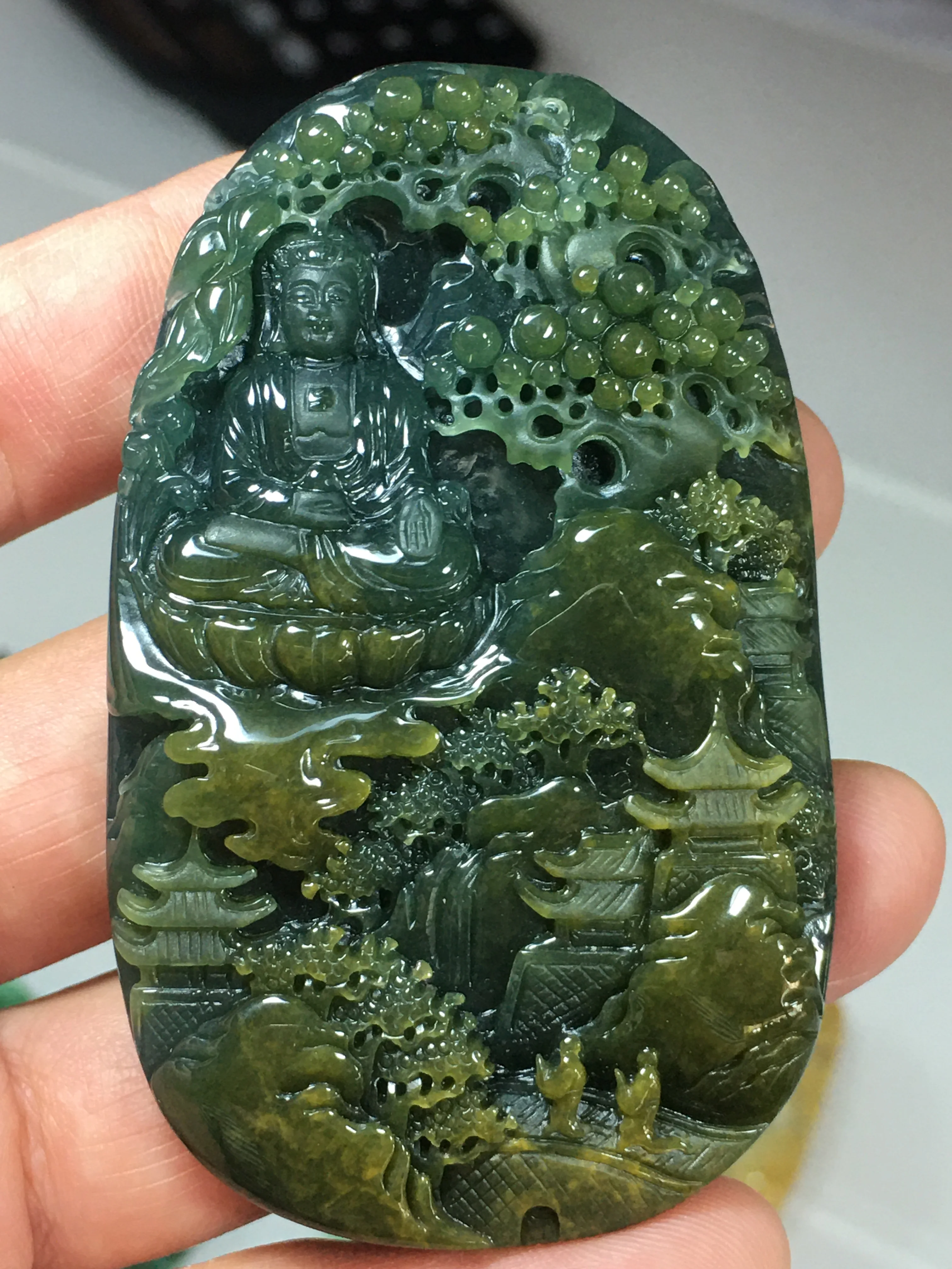 

Natural 7A Myanmar jade Hand-Carved guan yin jade green jade pendant necklace pendants jewelry jade necklaces