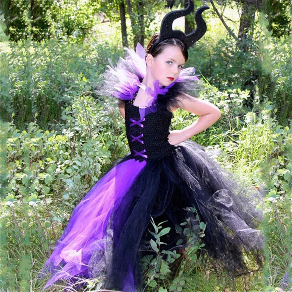 Halloween Sleepy Spell Dress Girls Dark Tutu Skirt prince Performance Party Cosplay Costumes fairy Devil Witch | Тематическая