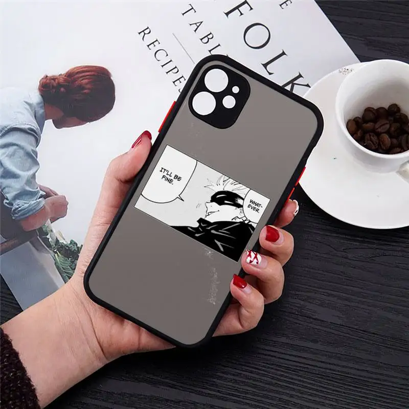

Japanese Anime Jujutsu Kaisen Phone Case matte transparent For iphone 7 8 11 12 plus mini x xs xr pro max cover