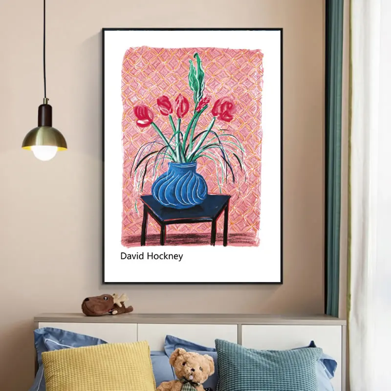 Абстрактный David Hockney картина маслом холст постер Холст Жикле классическая работа