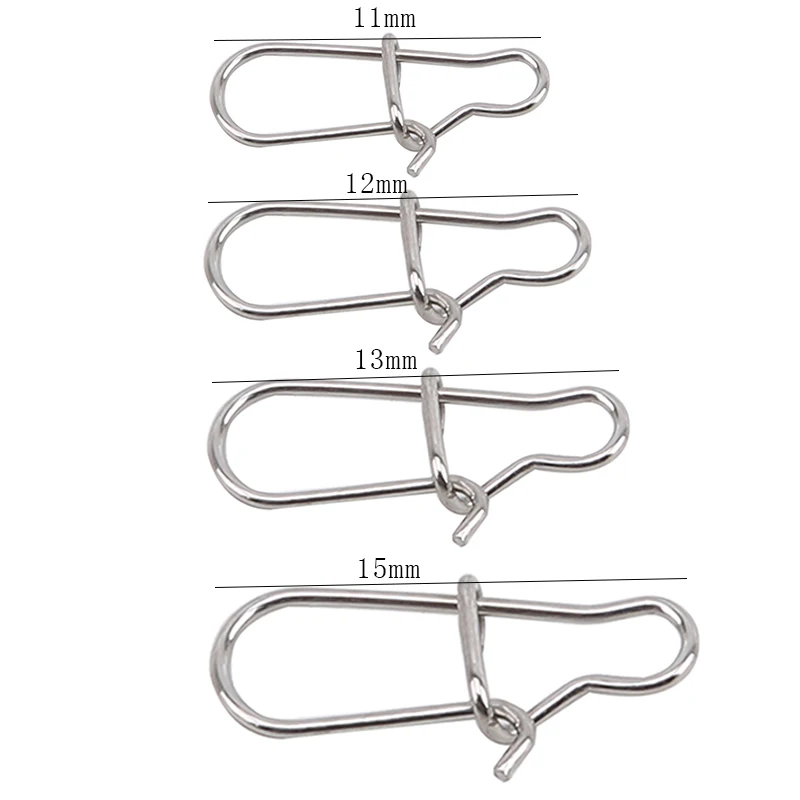 

50pcs Stainless Steel Carp Fishing Tackle Fishing Connector Hooked Snap Barrel Swivel Hook Lure Carp Tool Fishing Accessories