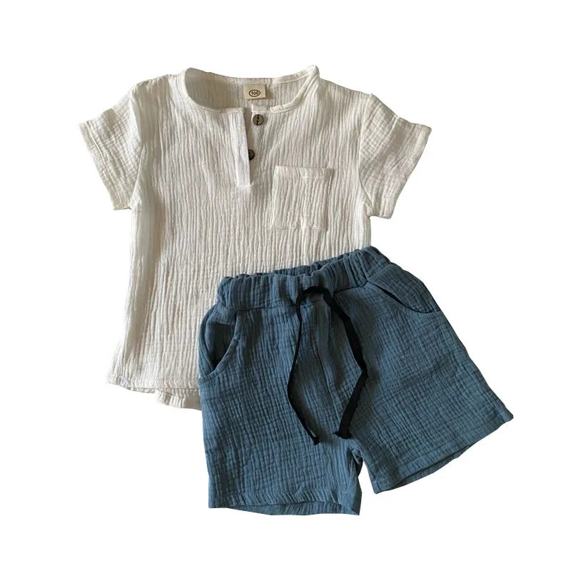 Комплект одежды из 2 предметов для мальчиков и девочек хлопка льна | Детская