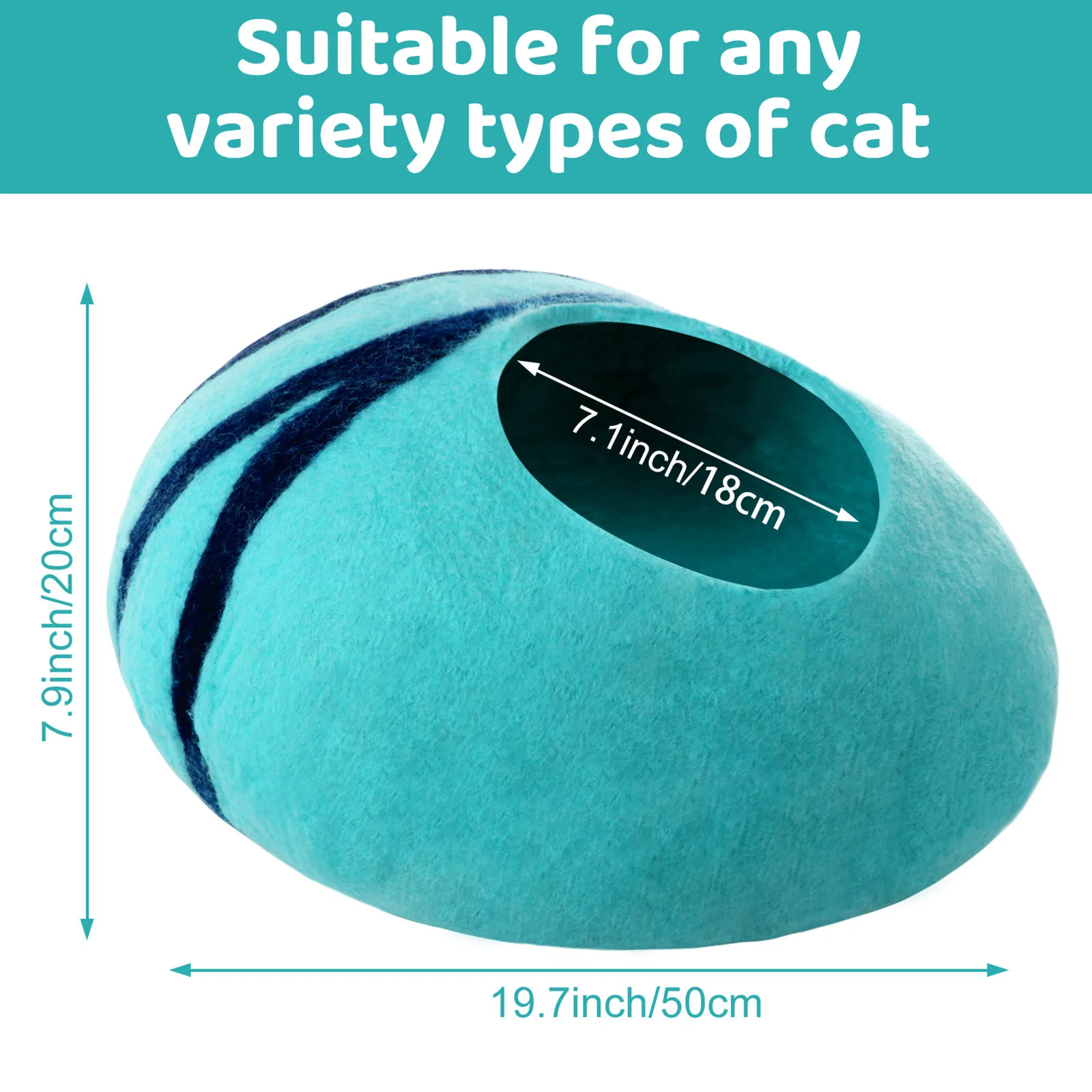 

80# Pet Unique Pet Cat Cave Bed Winter Warm Wool Cat Mat House Cattery Round Washable Basket Super Soft Pet Bed