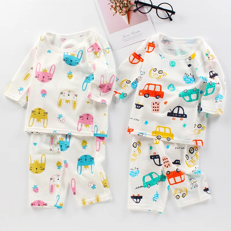 

Пижама хлопковая с коротким рукавом для мальчиков и девочек 2-10 лет