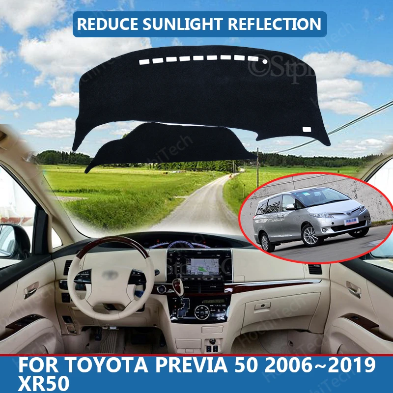 

Anti-Slip Anti-UV Mat Dashboard Cover Pad Dashmat Protect Carpet for Toyota Previa 50 2006~2019 XR50 Accessories
